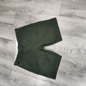 Denim & Flower Men's Flat-Front Shorts in Olive